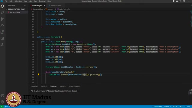 ArrayList iterator with while loop