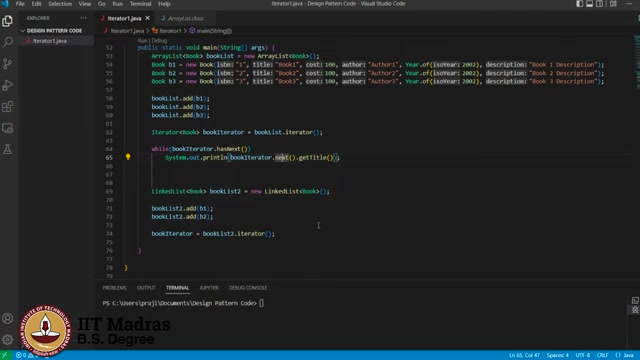 LinkedList iterator